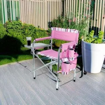 ONIVA - a Picnic Time brand - Sports Chair with Side Table, Beach Chair, Camp Chair for Adults, (Pink)