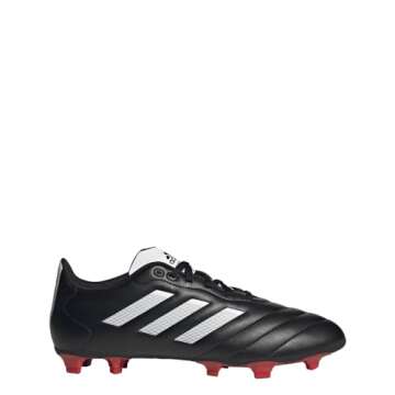 adidas Unisex Goletto Firm Ground Soccer Shoe, Core Black/White/Red, 9 US Men