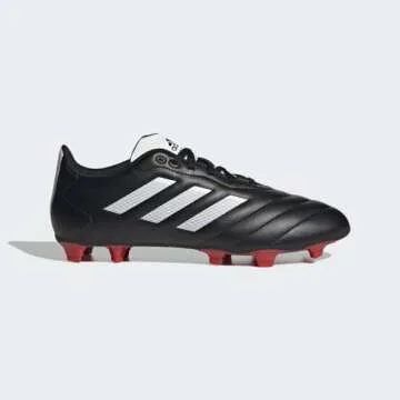 adidas Unisex Goletto Firm Ground Soccer Shoe, Core Black/White/Red, 9 US Men