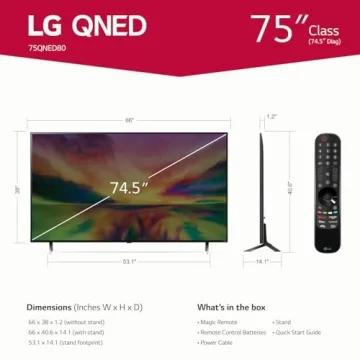 LG QNED80 75 inch UHD TV for Stunning Entertainment