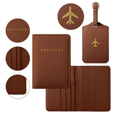 Weewooday Travel Wallet Set for Passport & Luggage Tag