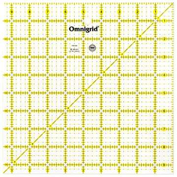 Omnigrid Square Value Pack (2-1/2", 4-1/2", 6-1/2", 9-1/2") Quilting Ruler, 2.5”, 4.5”, 6.5” and 9.5”, Clear, 4 Pack, (R2595S)