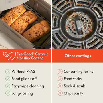 bella 10" x 20" Electric Griddle with Warming Tray, EverGood™ Ceramic Nonstick Coating & Removable Temperature Probe, Dishwasher-Safe Drip Tray & Cool Touch Handles, 1500 Watt, Oatmilk