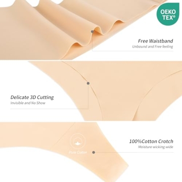 DEANGELMON Women’s Comfortable Seamless Thongs - 6 Pack