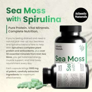 Atlantic Naturals Sea Moss with Spirulina Superfood Capsules - Multivitamin Supplement Supports Heal...
