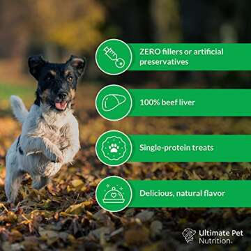ULTIMATE PET NUTRITION Nutra Bites Freeze Dried Raw Single Ingredient Treats for Dogs, 4 Ounces, Bison Liver, Beef Liver, Chicken Liver (Beef Liver)