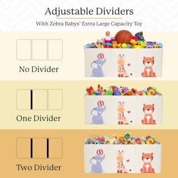 Zebra Baby Toy Storage Organizer for Kids, Toddlers 40" x 13.5" x 16.5" - Large Toy Chest, Toybox for Living Room - Collapsible Toy Box for Boys, Girls - Boxes, Bins, Organizers for Toys, Extra Big