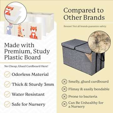 Zebra Baby Toy Storage Organizer for Kids, Toddlers 40" x 13.5" x 16.5" - Large Toy Chest, Toybox for Living Room - Collapsible Toy Box for Boys, Girls - Boxes, Bins, Organizers for Toys, Extra Big