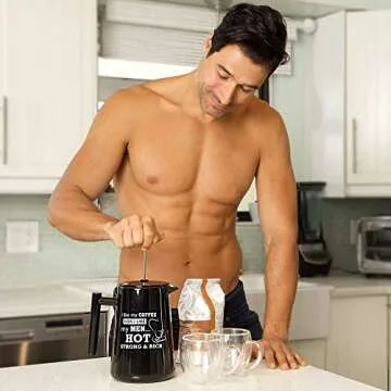 SeddonistaHome French Press Coffee Maker - Double-Walled, Thermal Insulated Stainless Steel Pot