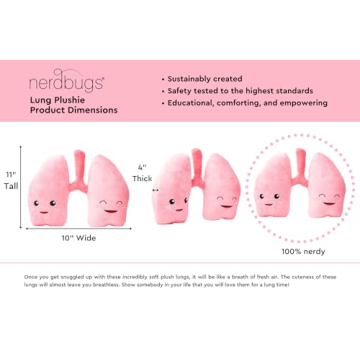 Nerdbugs Lung Plush - Unique Healthcare Gift for All