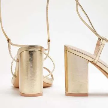 Elisabet Tang Women's Strappy Chunky Heels Sandals