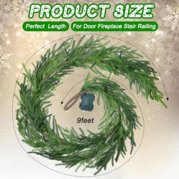 Wavyknot Norfolk Pine Garland - Pre Lit & Realistic Design