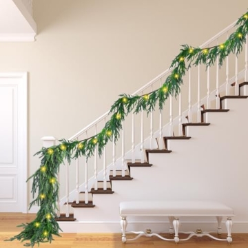 Wavyknot Norfolk Pine Garland - Pre Lit & Realistic Design