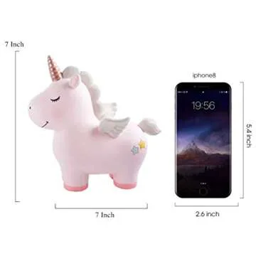 YEIRVE Unicorn Piggy Bank for Kids, Adorable Resin Design, Perfect Gift For Young Savers