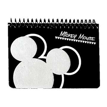 Disney Mickey Mouse Black Spiral Autograph Book - Silver (Bighead)