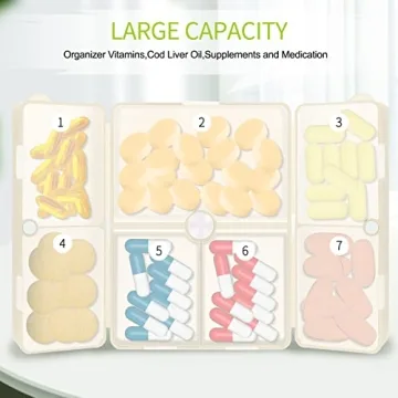FYY 7-Compartment Portable Pill Organizer with Magnetic Closure