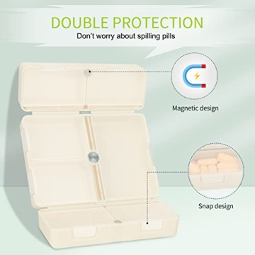 FYY 7-Compartment Portable Pill Organizer with Magnetic Closure