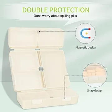 FYY 7-Compartment Portable Pill Organizer with Magnetic Closure