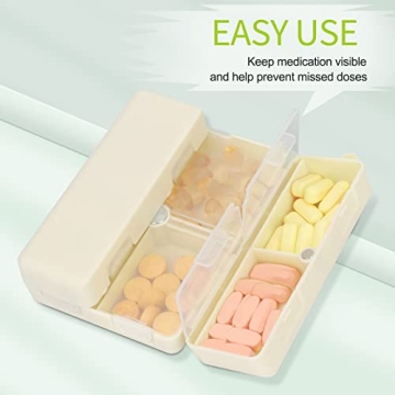 FYY 7-Compartment Portable Pill Organizer with Magnetic Closure