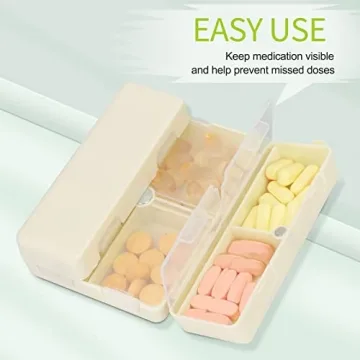 FYY 7-Compartment Portable Pill Organizer with Magnetic Closure