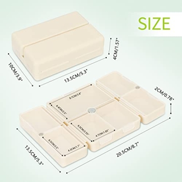 FYY 7-Compartment Portable Pill Organizer with Magnetic Closure