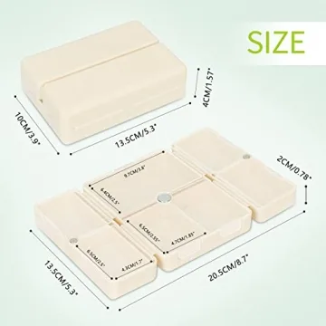 FYY 7-Compartment Portable Pill Organizer with Magnetic Closure