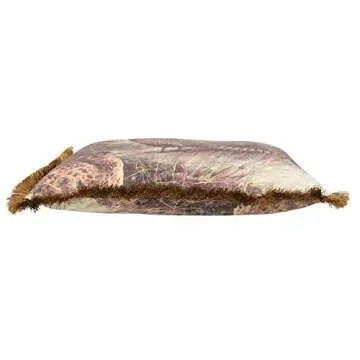Creative Co-Op Pheasant Fabric Pillow with Fringe