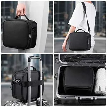 Kootek Travel Makeup Bag with Adjustable Dividers and Mirror