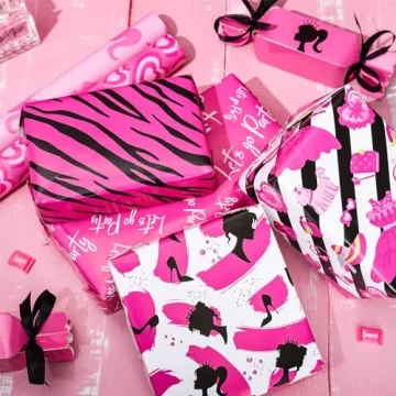 Whaline Princess Wrapping Paper - 12 Sheets for Girls