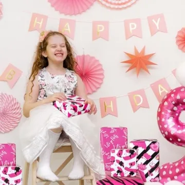 Whaline Princess Wrapping Paper - 12 Sheets for Girls