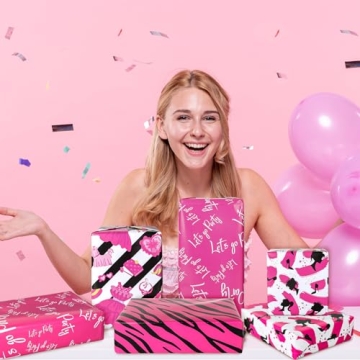 Whaline Princess Wrapping Paper - 12 Sheets for Girls