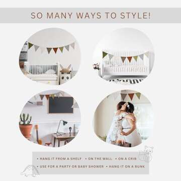 Pennant Banner & Nursery Bunting, Woodland Baby Garland, Hanging Flag Banner for Nursery Decor, Chil...