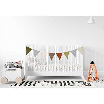 Pennant Banner & Nursery Bunting, Woodland Baby Garland, Hanging Flag Banner for Nursery Decor, Children's Room, Playroom, Baby Shower Banner, Tent Decorations & Room Decor 6.5 Feet