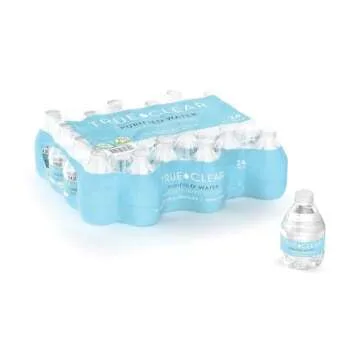 True Clear Purified Bottled Water, BPA Free Mini Water Bottles, Easy to Carry (8.0 oz per Bottle, 24...