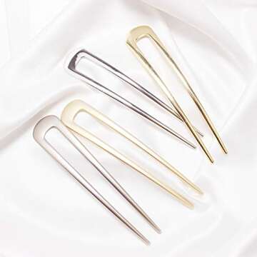 Balancy Metal U Shaped Hair Pins for Chic Hair Styling