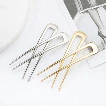 Balancy Metal U Shaped Hair Pins for Chic Hair Styling