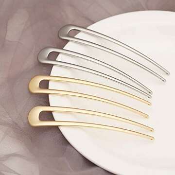Balancy Metal U Shaped Hair Pins for Chic Hair Styling