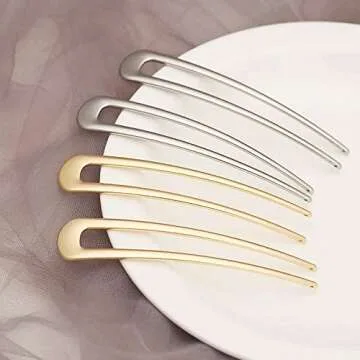 Balancy Metal U Shaped Hair Pins for Chic Hair Styling