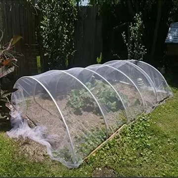 Agfabric Garden Netting 6.5'x10' Insect Pest Barrier Bird Netting for Garden Protection,Row Cover Mesh Netting for Vegetables Fruit Trees and Plants,White