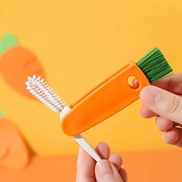 Versatile 3 in 1 Cleaning Brush Set for Bottles and Lids