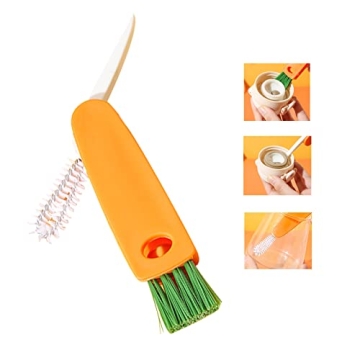Versatile 3 in 1 Cleaning Brush Set for Bottles and Lids