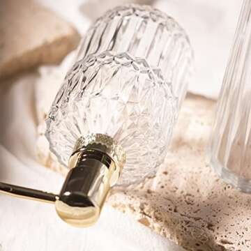 EMPO Clear Glass Soap Dispenser with ABS Plastic Pump, Crystal Lotion Dispensers for Kitchen Sink, Bathroom (Transparent)