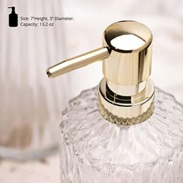 EMPO Clear Glass Soap Dispenser with ABS Plastic Pump, Crystal Lotion Dispensers for Kitchen Sink, Bathroom (Transparent)