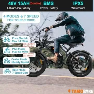 Tamobyke V20 Electric Bike with 1500W Motor - Sporty & Stylish