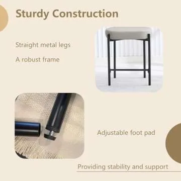 Mid-Century Modern Grey Faux Leather Bar Stools Set of 3