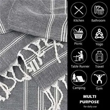 cabanana Cotton Turkish Hand Towel - Set of 2 | Boho Kitchen Tea Towels, 30 x 20 Inches Thin Decorat...