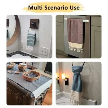 cabanana Cotton Turkish Hand Towel - Set of 2 | Boho Kitchen Tea Towels, 30 x 20 Inches Thin Decorative Bathroom Towel (Black)