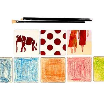 Wood Slices 100 Pcs of Unfinished Wood Chips 4x4 inch Blank Wood Chips for Handicrafts Home Decoration Wooden Coasters and DIY Crafts 50 Pcs Wood Squares and 50 Pcs Wood Circles