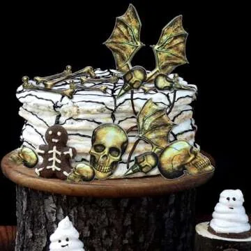 MINFEIDMS Halloween Theme Fondant Molds Bone Candy Molds For Cake Decorating Cupcake Topper Candy Chocolate Gum Paste Polymer Clay Set Of 1