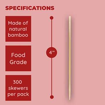 Culinary Elements Bamboo Skewers 4 Inch 300 Count